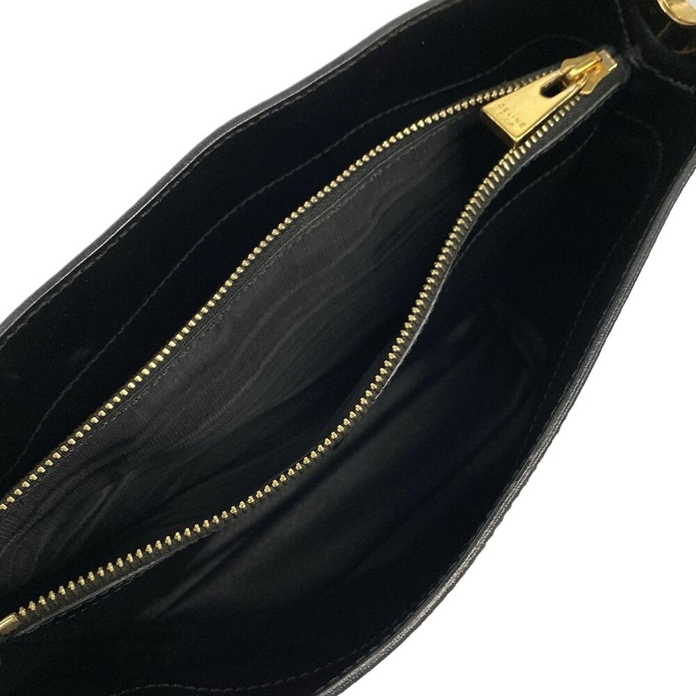 Celine Macadam/Circle Logo Shoulder Bag Black Brown PVC Leather - Picture 7 of 15